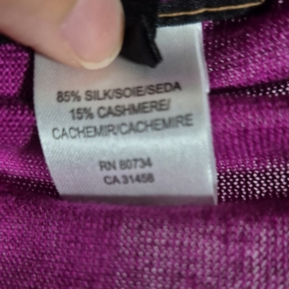 Open Drape Fuchia Shawl Cardigan, Flawed But Stunning, Silk And Cashmere Blend - Picture 3 of 11